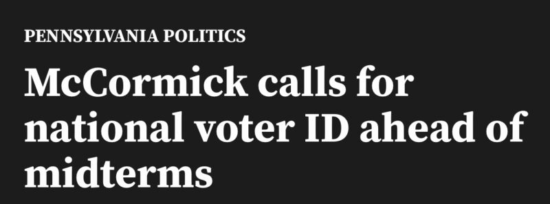 Image for the Tweet beginning: 🚨 Senator McCormick: Calls for