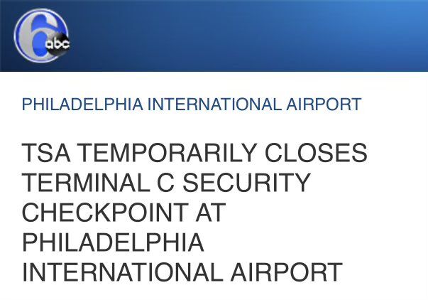 Image for the Tweet beginning: Today, Philadelphia International Airport was